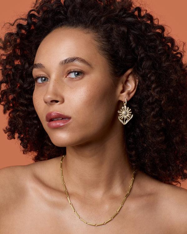 Irene Neuwirth Faceted Bar Chain Necklace 18k Yellow Gold