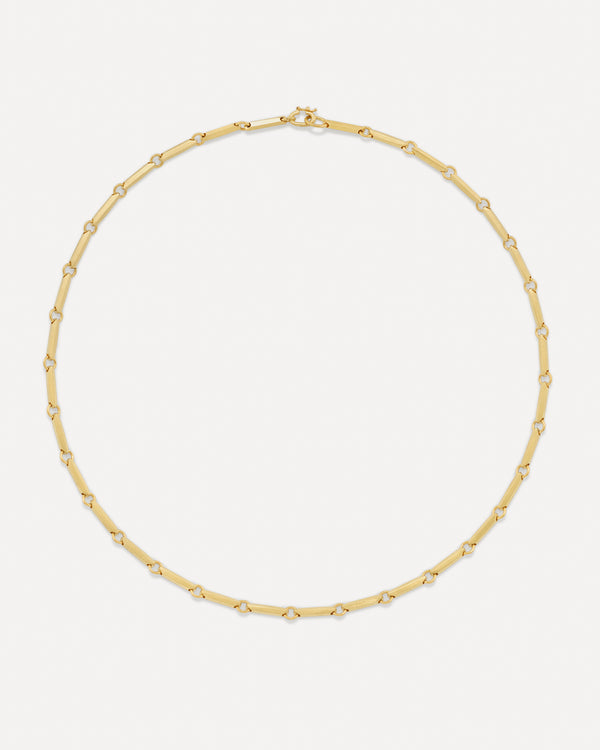 irene neuwirth Faceted Bar Chain Necklace 18k Yellow Gold