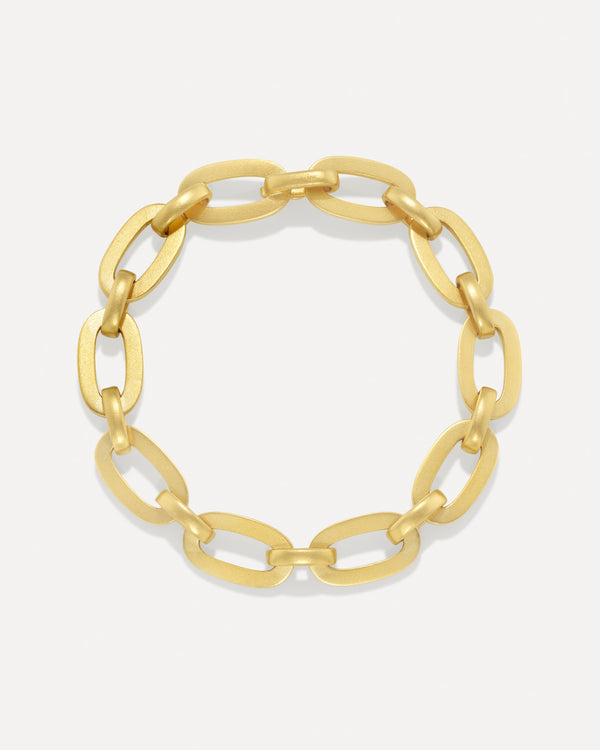 irene neuwirth Flat Oval Link Chain Bracelet 18K Yellow Gold