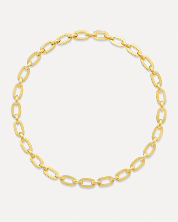 irene neuwirth Flat Oval Link Chain Necklace 18K Yellow Gold
