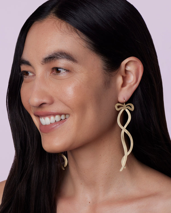 Irene Neuwirth Gold Classic Ribbon Earrings 18K Yellow Gold