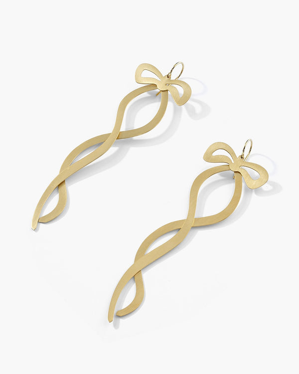 irene neuwirth Gold Classic Ribbon Earrings 18K Yellow Gold