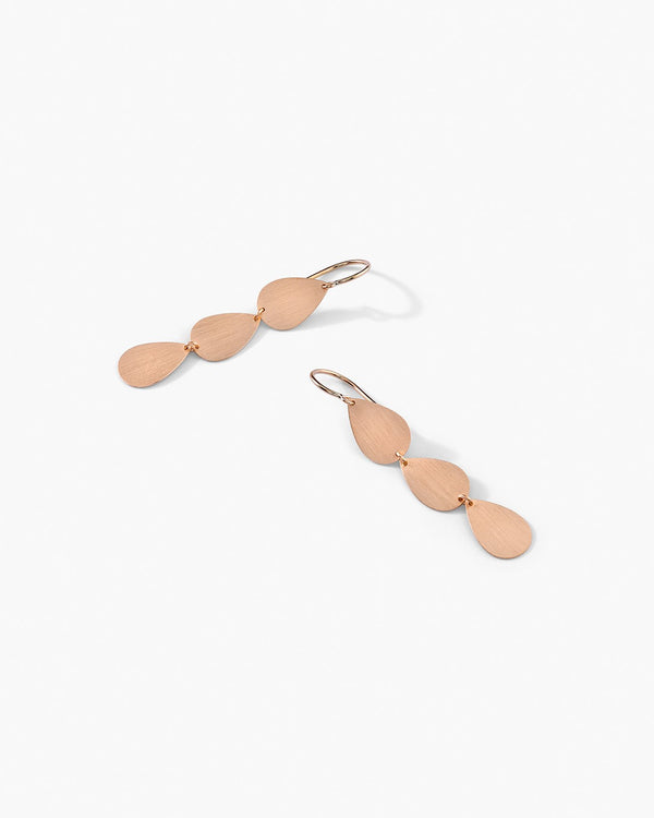 irene neuwirth Gold Classic Three Drop Earrings 18K Rose Gold