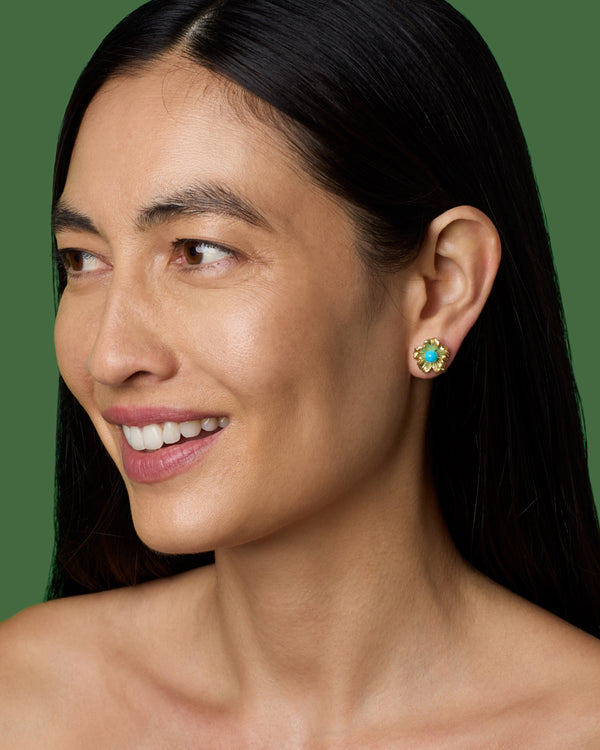 Irene Neuwirth Golden Blossom Tropical Flower Studs 18k Yellow Gold