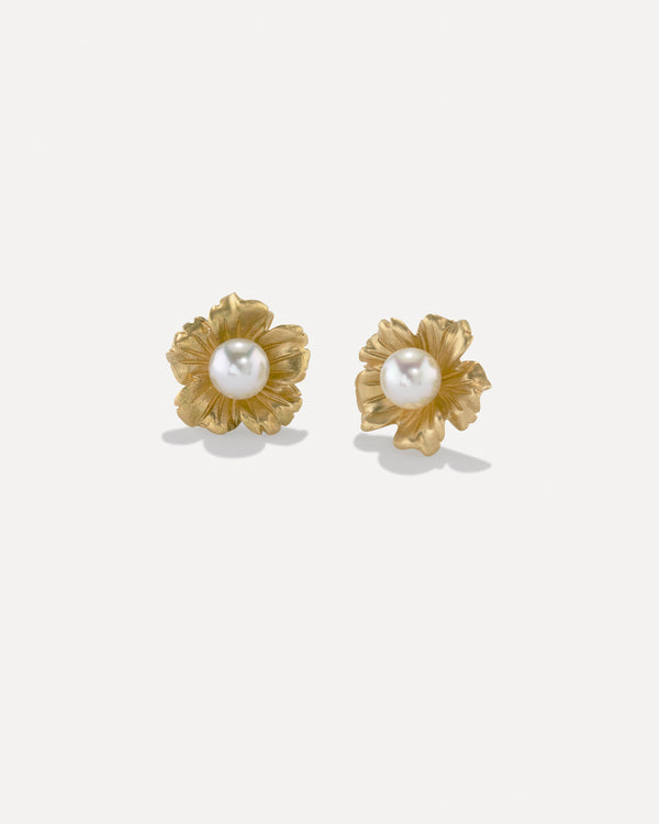 irene neuwirth Golden Blossom Tropical Flower Studs 18k Yellow Gold