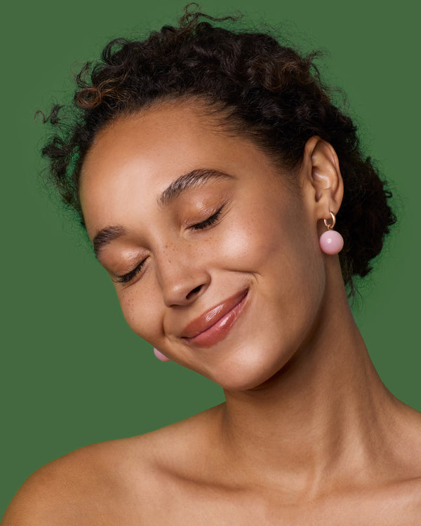 Irene Neuwirth Gumball Jeweled Huggies 18k Rose Gold