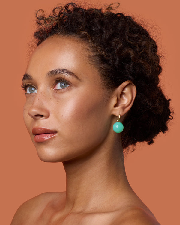 Irene Neuwirth Gumball Jeweled Huggies 18k Rose Gold