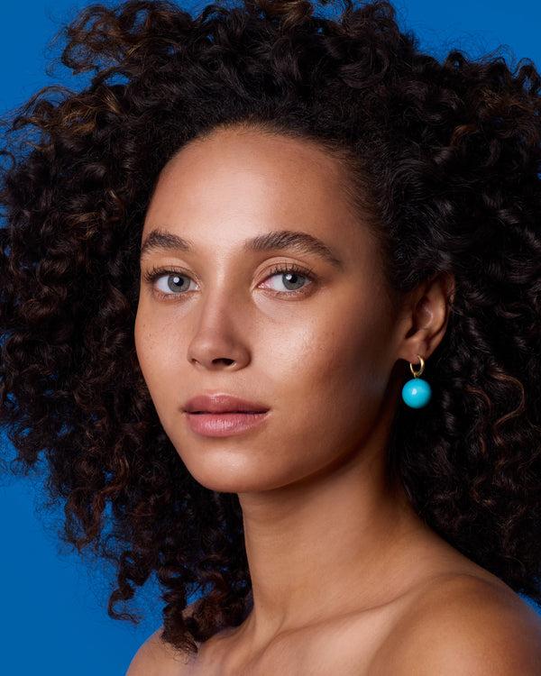 Irene Neuwirth Gumball Jeweled Huggies 18k Yellow Gold