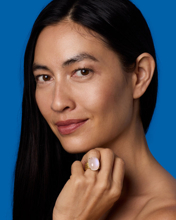 Irene Neuwirth Heroic Oval Triple Band Ring 18k Yellow Gold