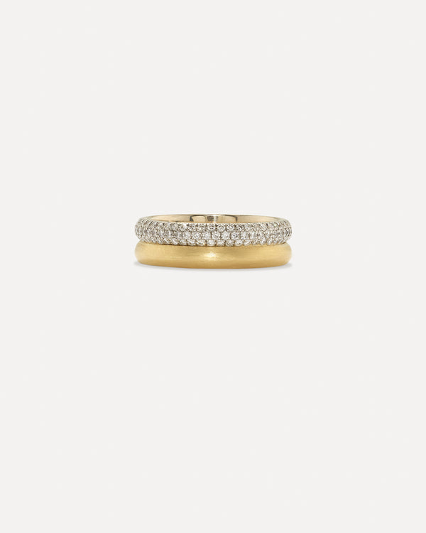 irene neuwirth Heroic Pavé Double Band Ring 18K Gold