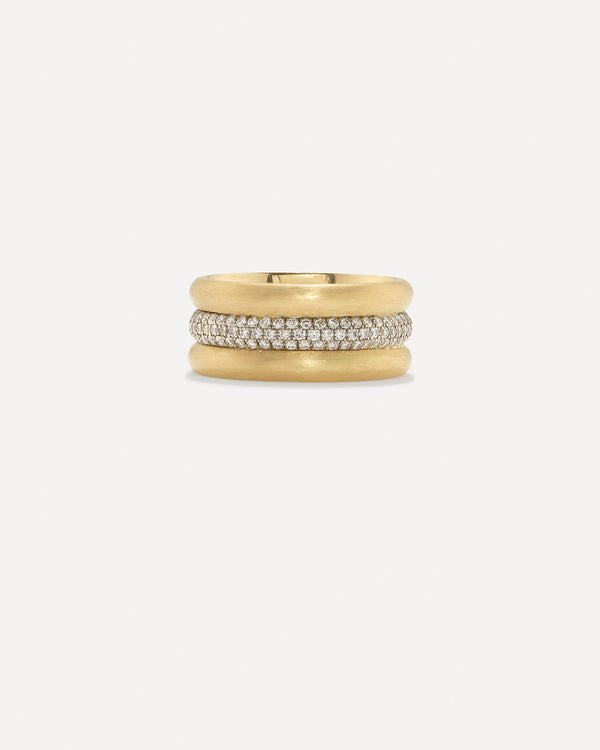 irene neuwirth Heroic Pavé Triple Band Ring 18K Gold