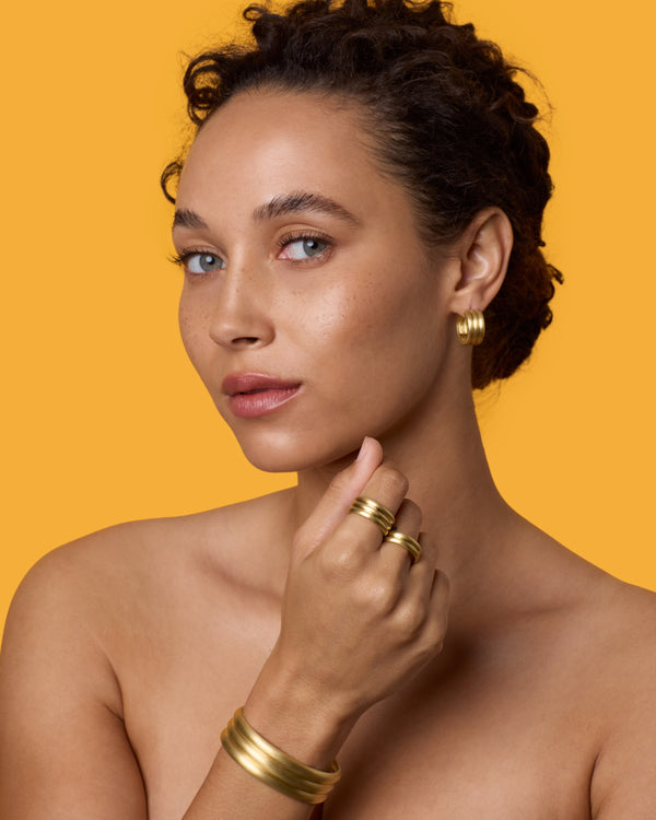 Irene Neuwirth Heroic Triple Band Ring 18K Yellow Gold