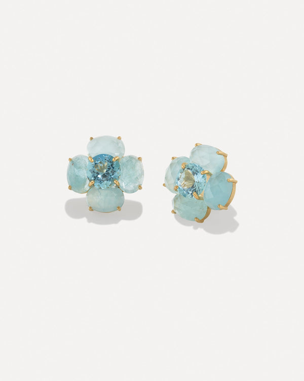 irene neuwirth Classic Posy Studs 18k Yellow Gold
