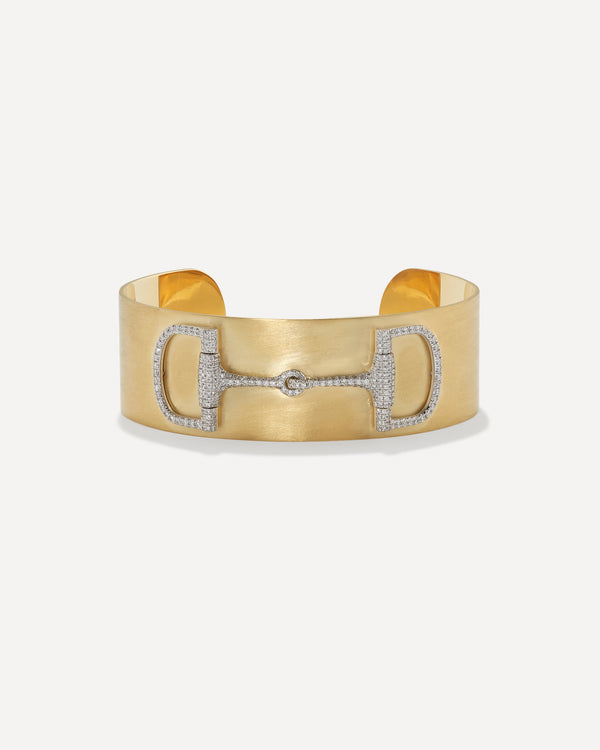 irene neuwirth Equestrian Pavé Cuff 18K Gold