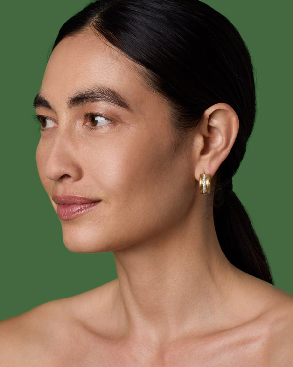 Irene Neuwirth Heroic Pavé Triple Hoops 18k Gold