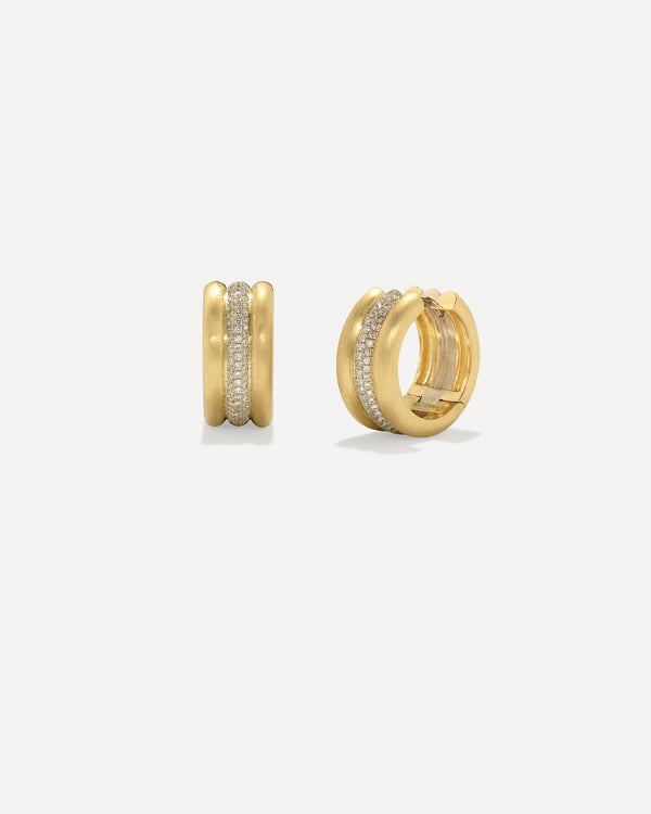 irene neuwirth Heroic Pavé Triple Hoops 18k Gold