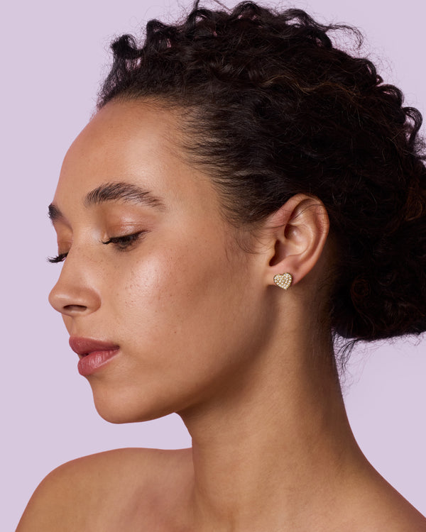 Irene Neuwirth Pavé Love Studs 18k YELLOW GOLD
