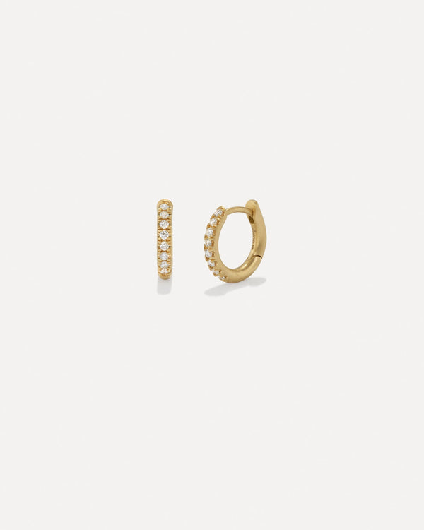 irene neuwirth Pavé Small Huggies 18k Yellow Gold
