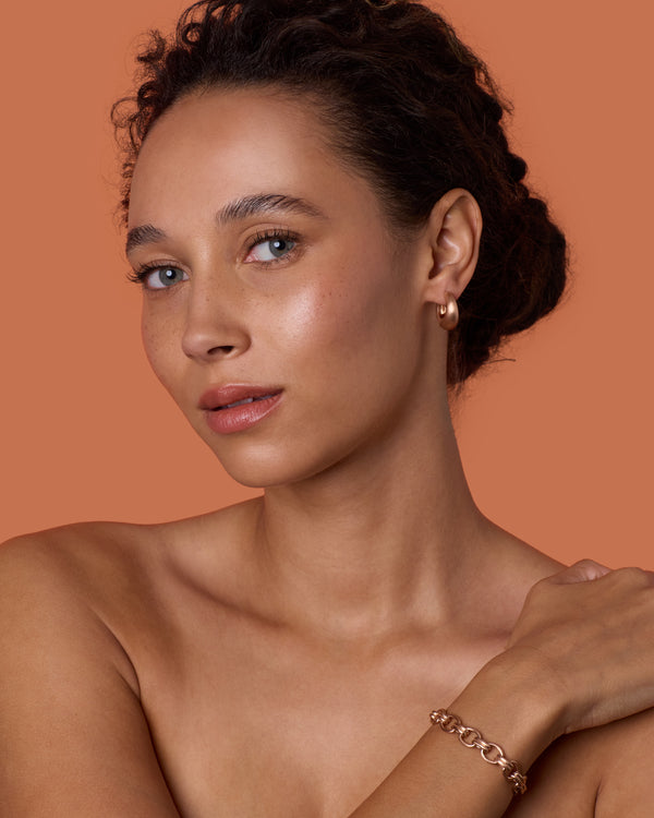 Irene Neuwirth Puffed Gold Huggies 18k Rose Gold