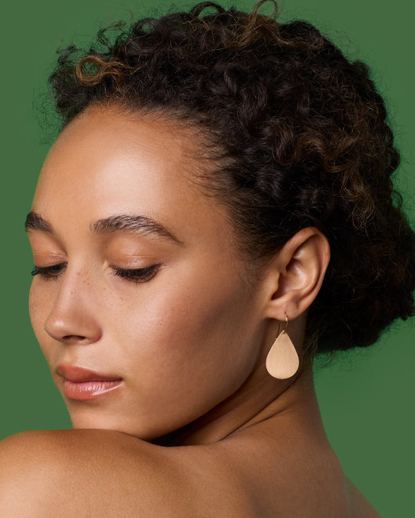 Irene Neuwirth Large Gold Classic Drop Earrings 18k Rose Gold