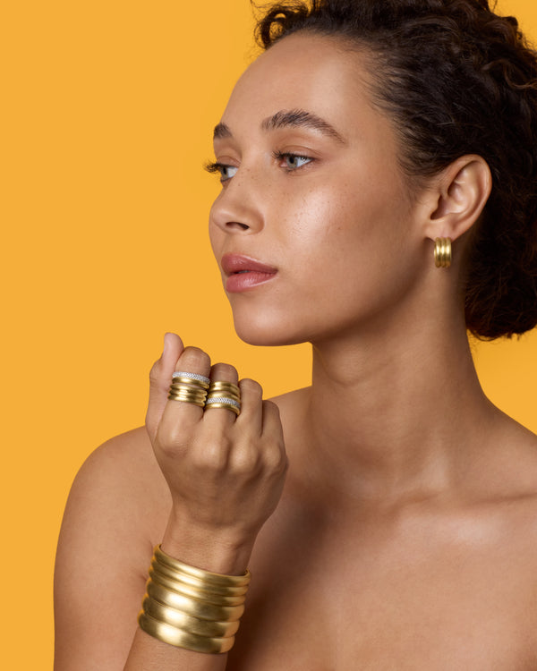 Irene Neuwirth Large Heroic Triple Cuff 18k Yellow Gold