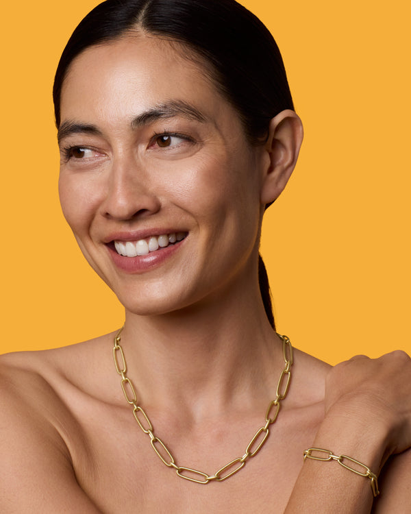 Irene Neuwirth Large Narrow Link Chain Bracelet 18K Yellow Gold