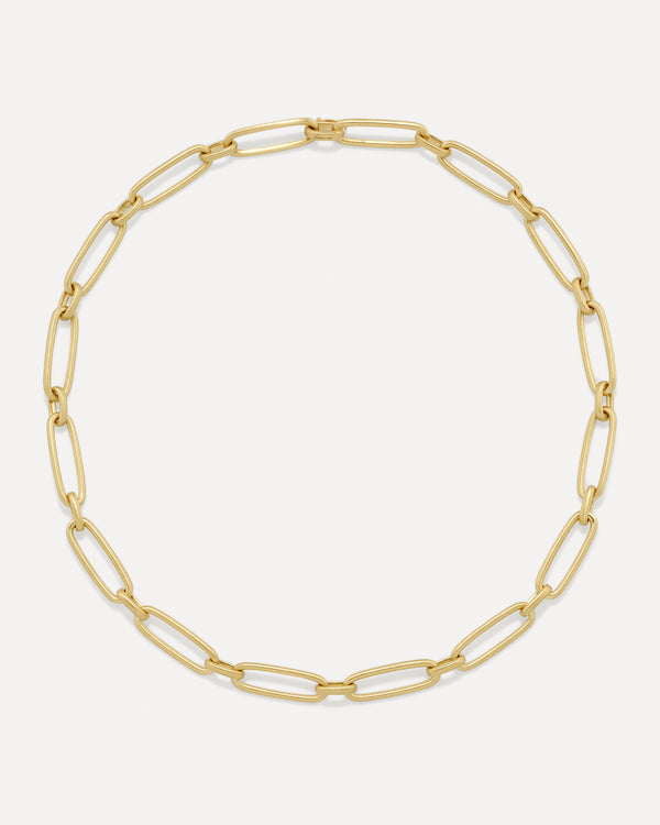 irene neuwirth Large Narrow Link Chain Necklace 18K Yellow Gold