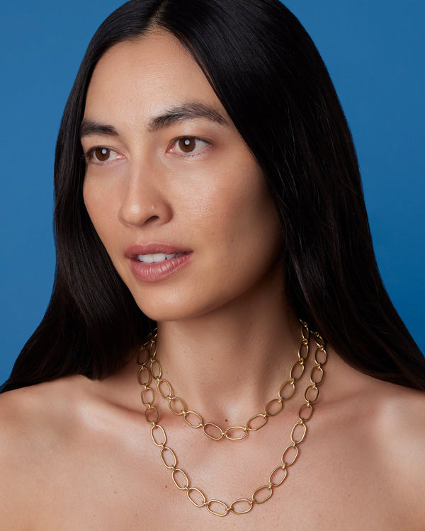 Irene Neuwirth Large Oval Link Chain Long Necklace 18K Yellow Gold