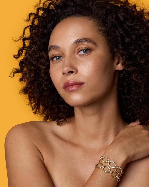 Irene Neuwirth Large Oval Multi Pavé Link Chain Bracelet 18k Gold