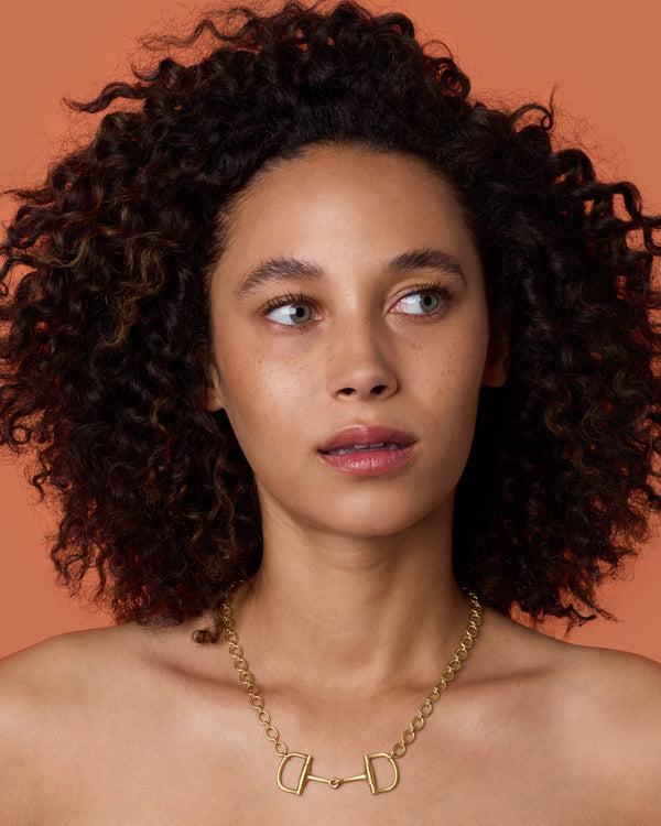 Irene Neuwirth Medium Equestrian Oval Link Necklace 18k Yellow Gold