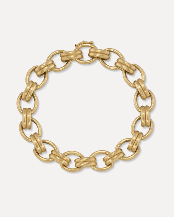 irene neuwirth Medium Oval Double Link Chain Bracelet 18k Yellow Gold