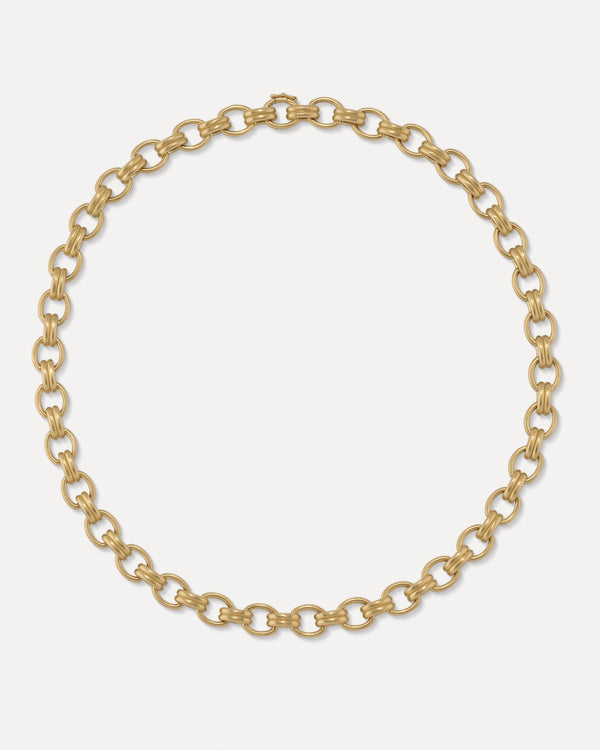 irene neuwirth Medium Oval Double Link Chain Necklace 18K Yellow Gold