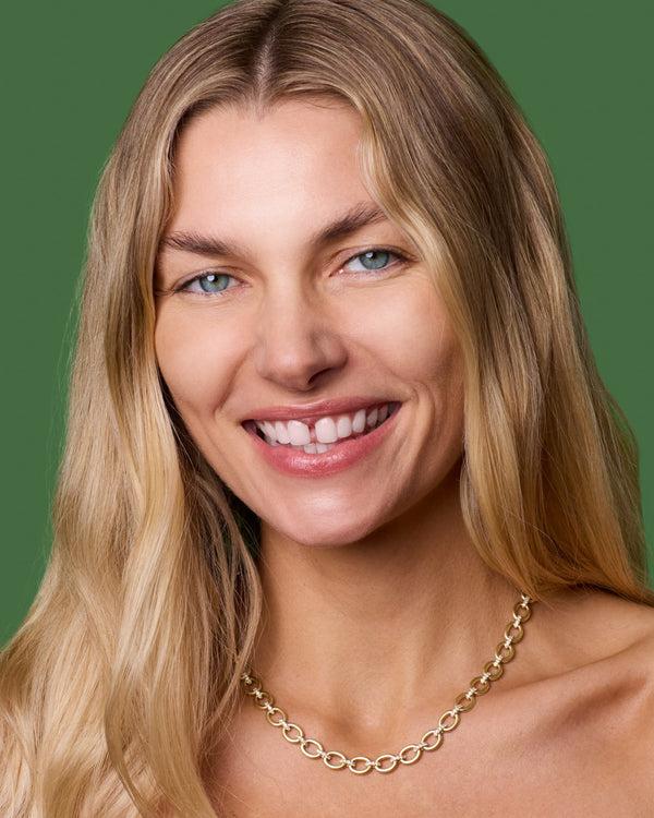 Irene Neuwirth Medium Oval Multi Pavé Link Chain Necklace 18k Yellow Gold