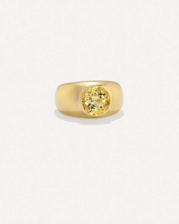 irene neuwirth Medium Round Stone Gemmy Puffed Gold Ring 18k Yellow Gold