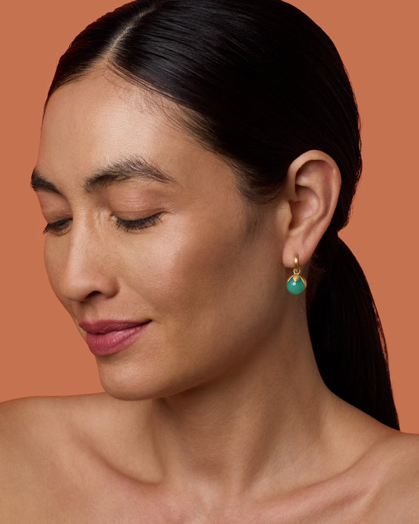 Irene Neuwirth Mini Blossom Jeweled Huggies 18k Rose Gold