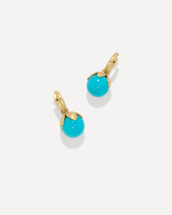 irene neuwirth Mini Blossom Jeweled Huggies 18k Yellow Gold