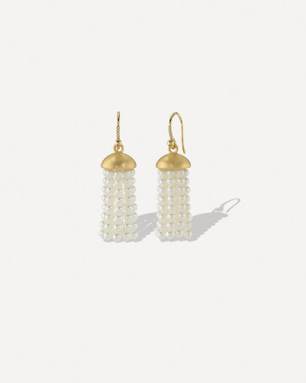 Irene Neuwirth Mini Tassel Earrings 18k Yellow Gold