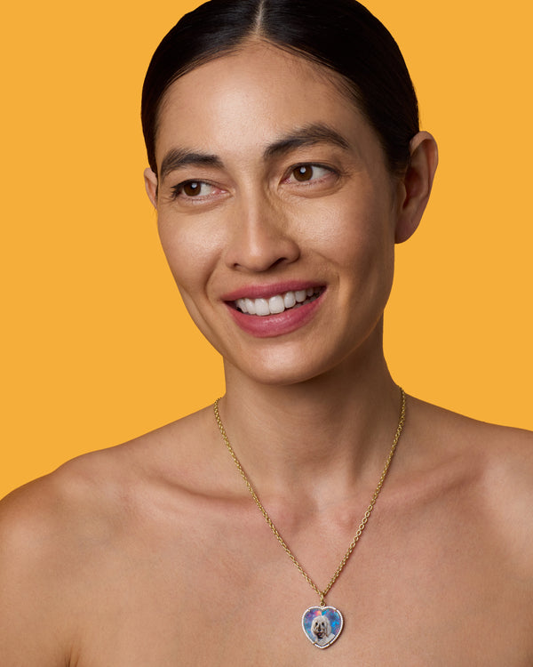 Irene Neuwirth One Of A Kind Custom Pet Portrait Heart Charm 18K Gold