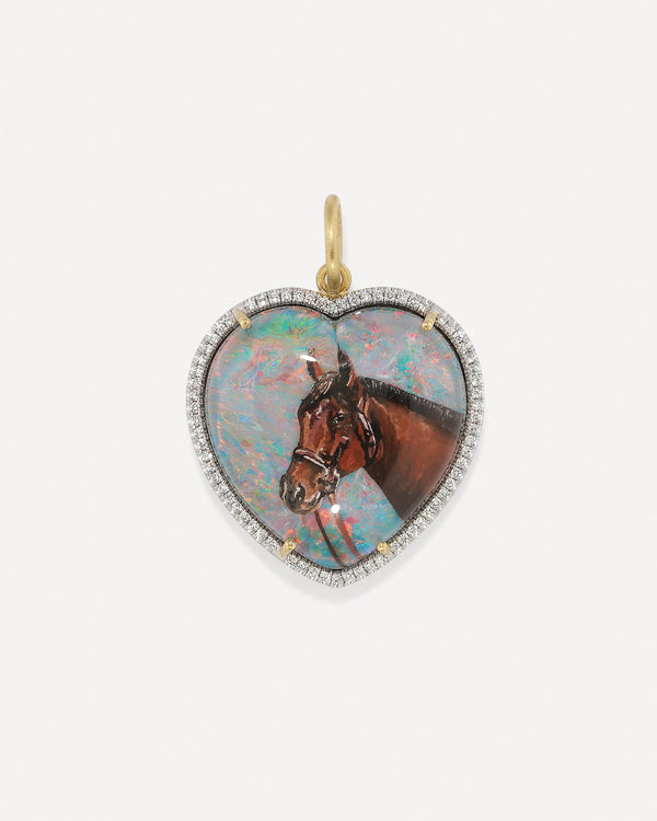 Irene Neuwirth One Of A Kind Custom Pet Portrait Heart Charm 18K Gold