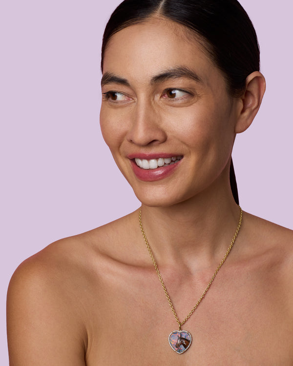 Irene Neuwirth One Of A Kind Custom Pet Portrait Heart Charm 18K Gold