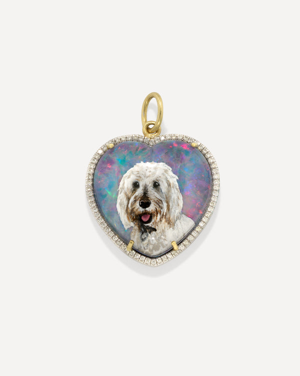 irene neuwirth One of a Kind Custom Pet Portrait Heart Charm 18K Gold