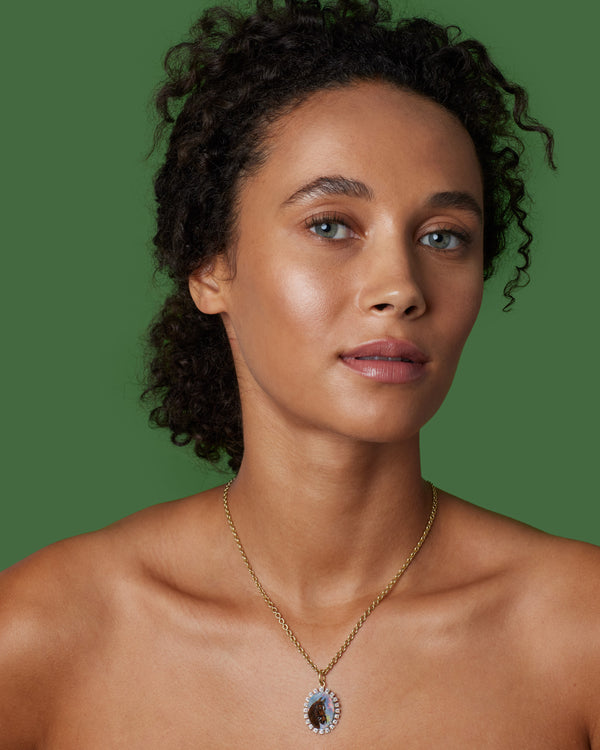 Irene Neuwirth One Of A Kind Custom Pet Portrait Oval Charm 18K Gold