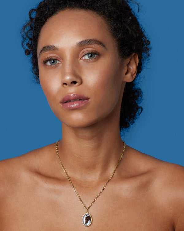 Irene Neuwirth One Of A Kind Custom Pet Portrait Oval Charm 18K Gold