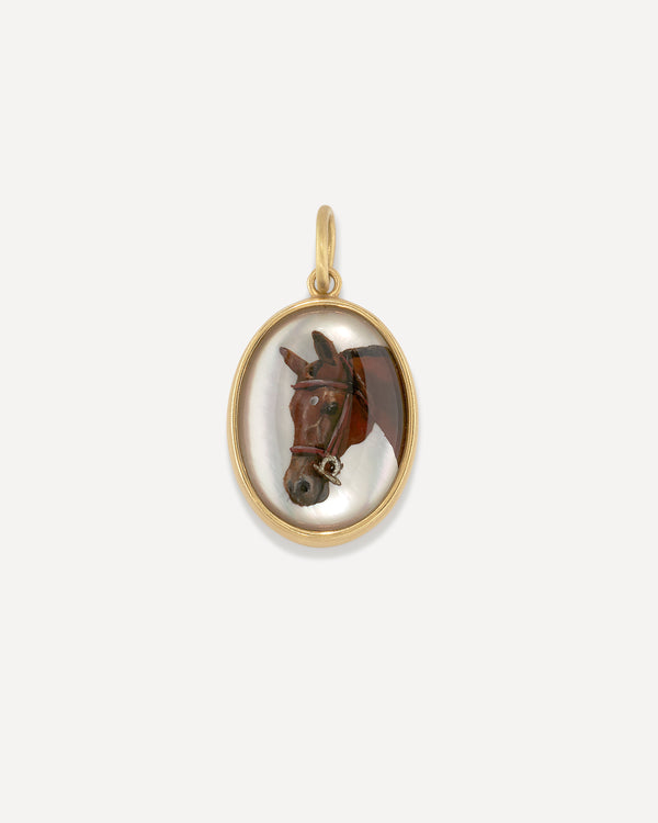 irene neuwirth One of a Kind Custom Pet Portrait Oval Charm 18K Gold