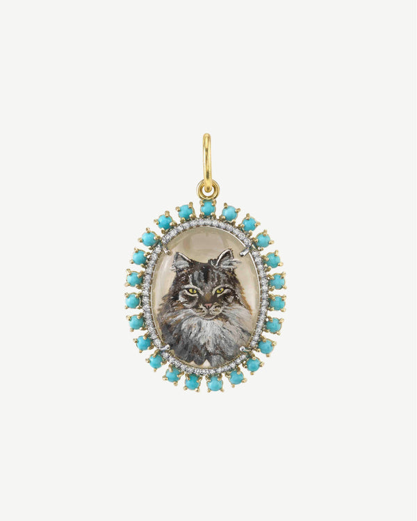 irene neuwirth One of a Kind Custom Pet Portrait Oval Charm 18K Gold