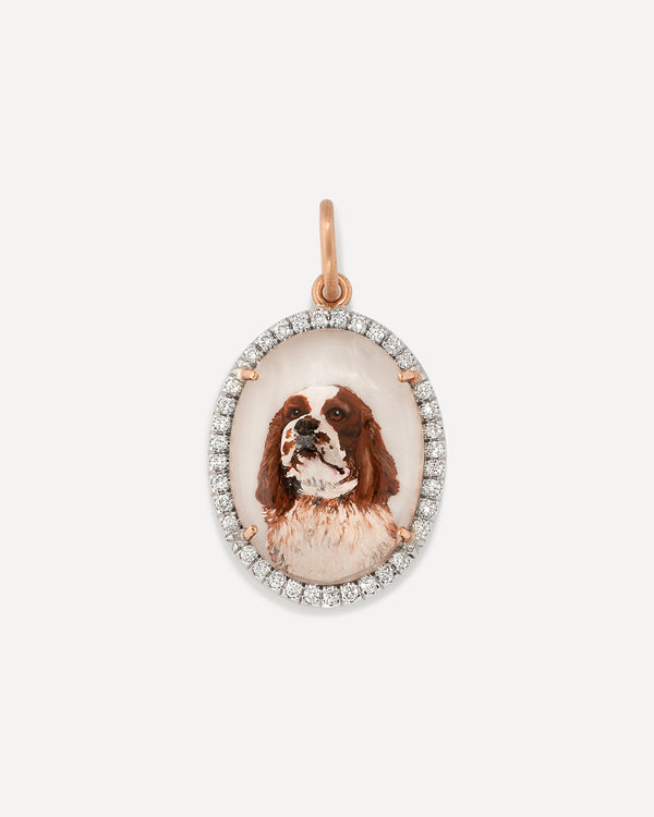 irene neuwirth One of a Kind Custom Pet Portrait Oval Charm 18K Gold