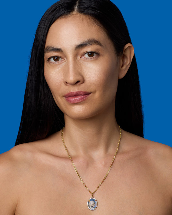 Irene Neuwirth One Of A Kind Custom Pet Portrait Oval Charm 18k Gold