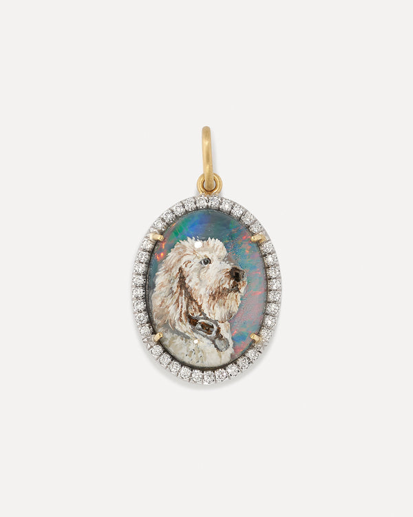 irene neuwirth One of a Kind Custom Pet Portrait Oval Charm 18k Gold