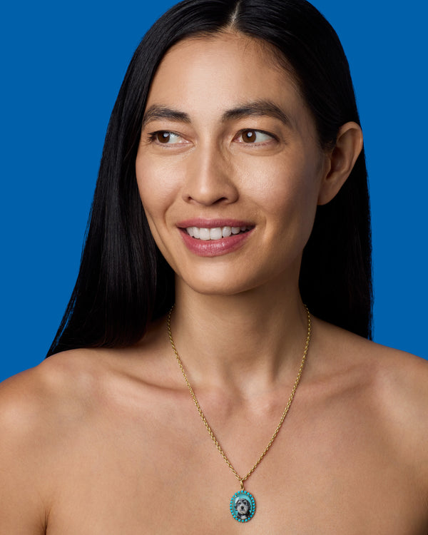 Irene Neuwirth One Of A Kind Custom Pet Portrait Oval Charm 18k Yellow Gold