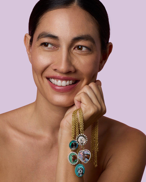 Irene Neuwirth One Of A Kind Custom Pet Portrait Oval Charm 18k Yellow Gold